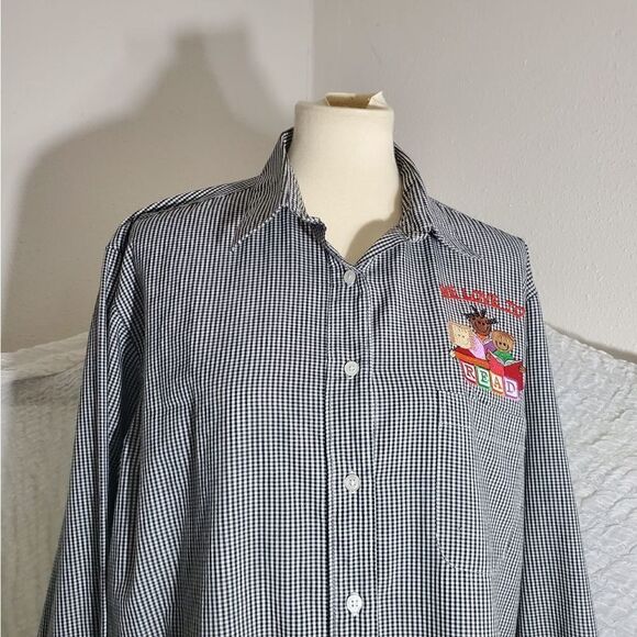 Las Olas VTG "Read" Checkered Shirt Size Large - Picture 6 of 12